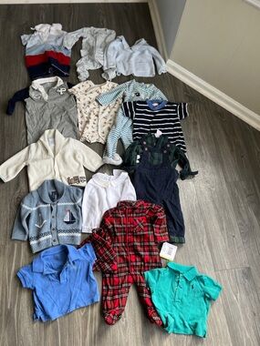 Lot bundle Ralph Lauren little me top longall 6/12 kissy kissy Janie Jack